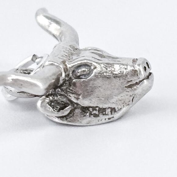 Vintage Sterling Silver 925 Longhorn Pendant | Western Charm - Picture 5 of 7